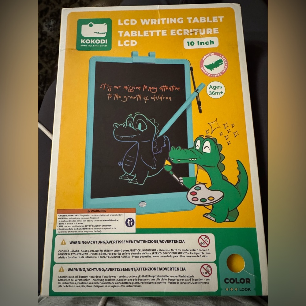 NEW KOKODI 10 Inch LCD Writing Tablet w Anti-Lost Stylus, Erasable Doodle Board